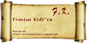 Fronius Klára névjegykártya