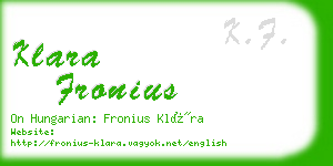 klara fronius business card